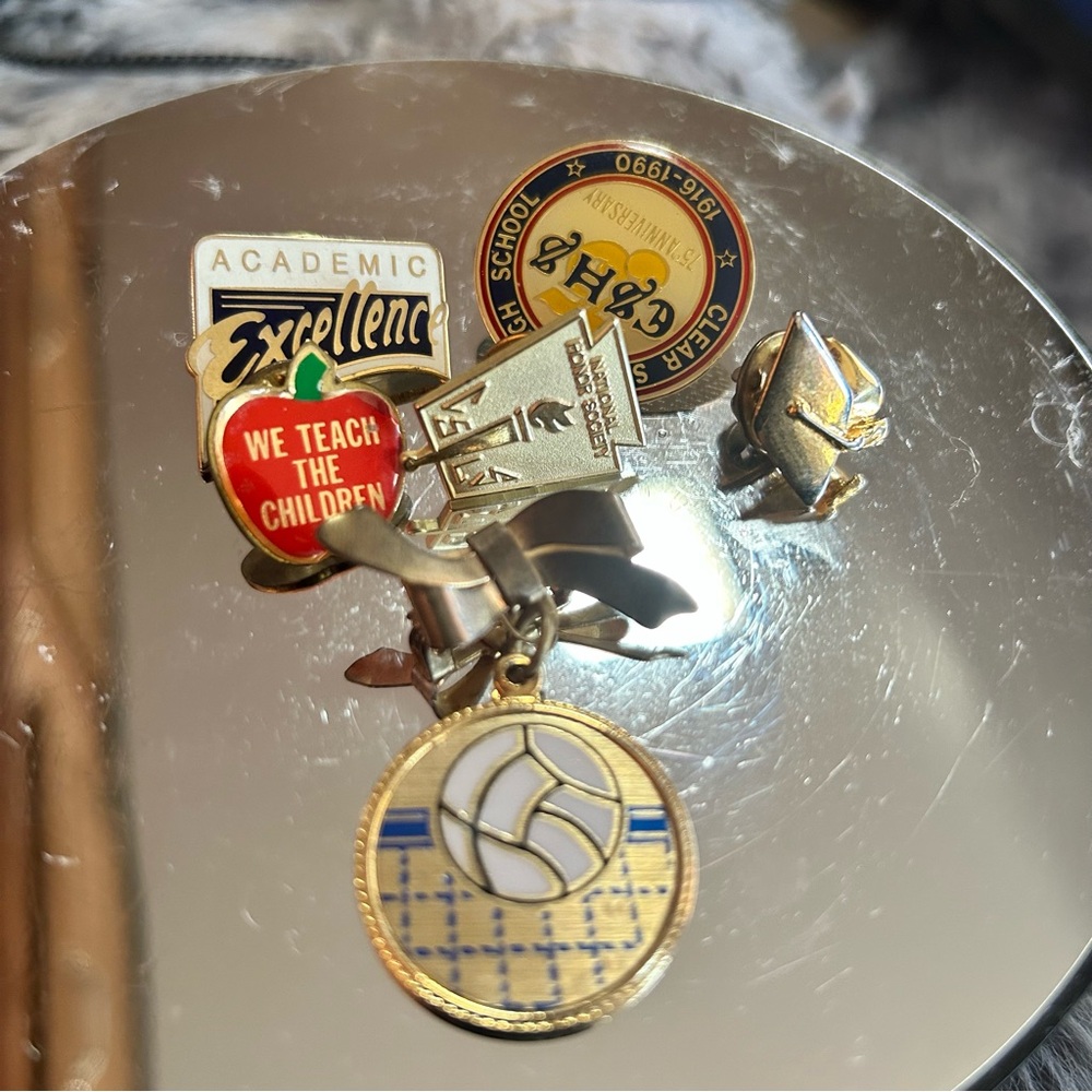 Vintage lot academic teacher school graduation pins brooch